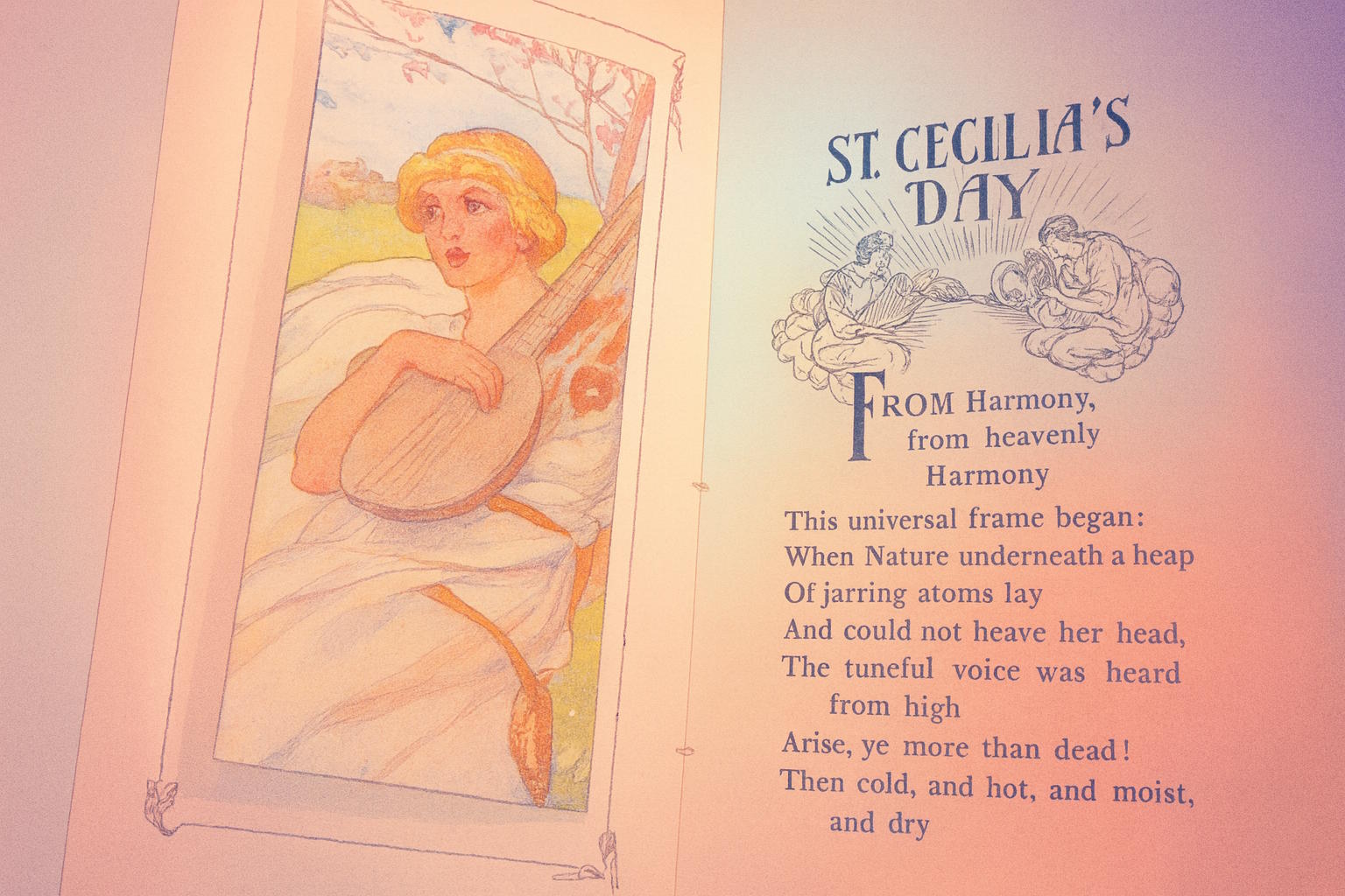 St Cecilia's Day, a vintage early 20th century illustrated book